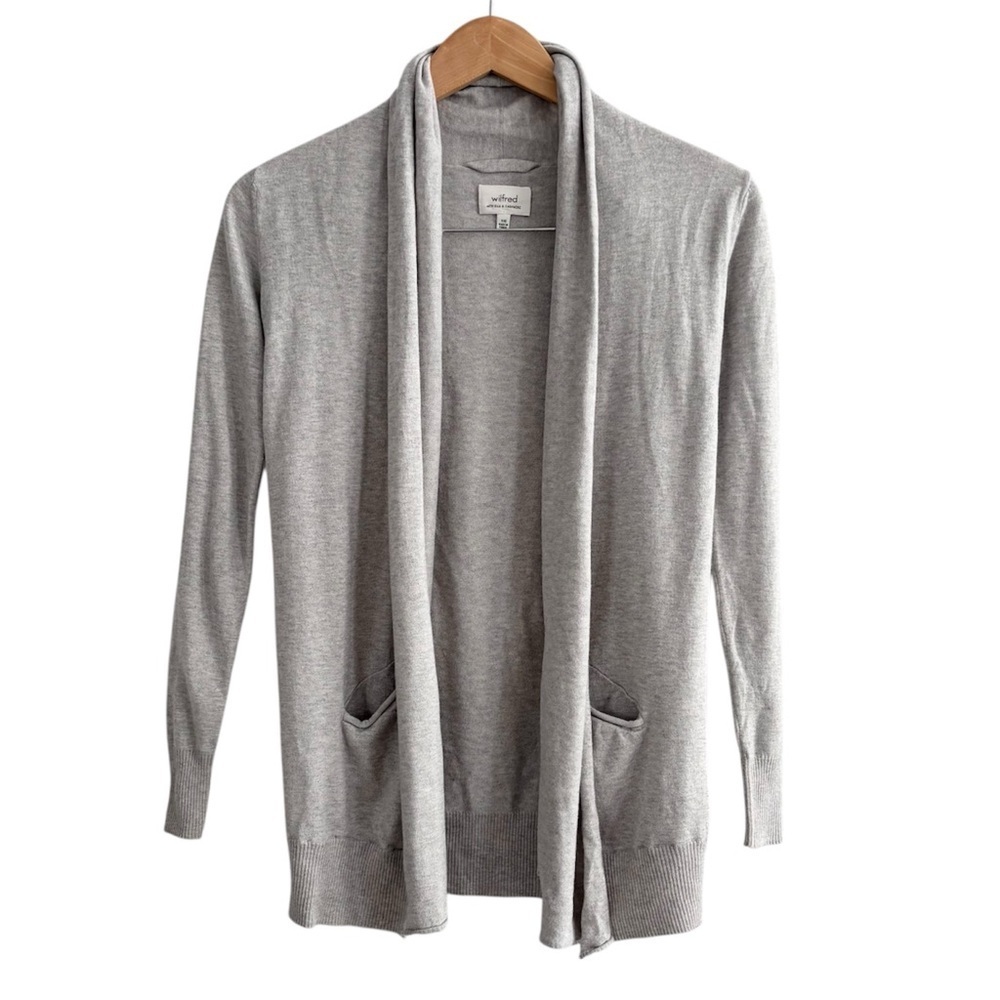 Wilfred Aritzia Silk & Cashmere Open Front Shawl Cardigan